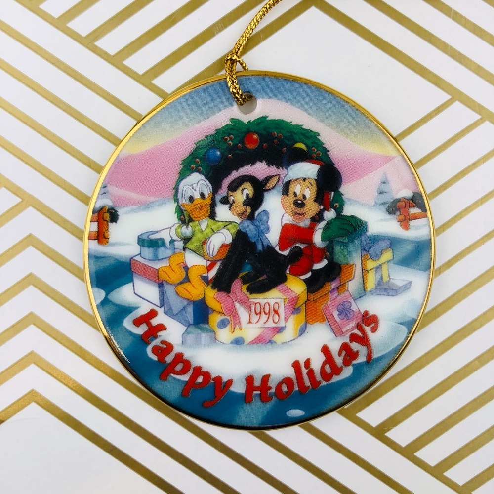 Vintage 1998 Disney’s Christmas Collection Happy Holidays Ornament Limited